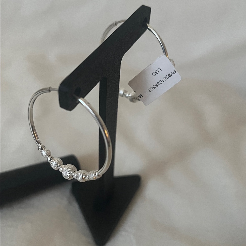Elegant Sterling Silver Hoop Earrings